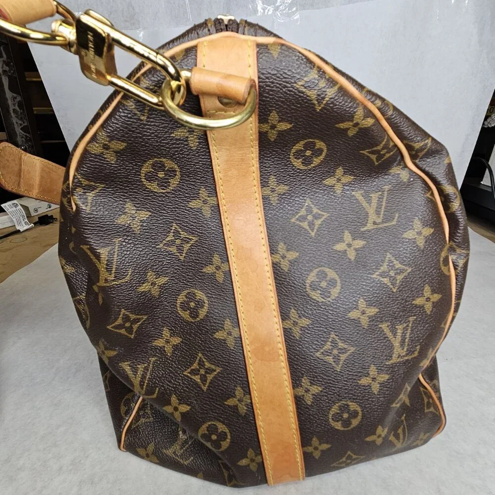 Louis Vuitton Monogram Duffle Bag Keepall 50 Bandoliere Crossbody Tote Bag Purse